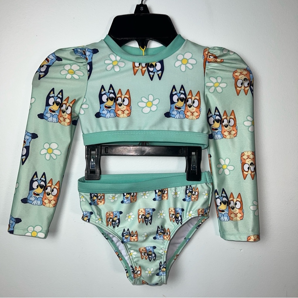 Bluey Toddler Girls Swimsuit |  2T  | Two-Piece Rash Guard Set